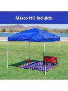 3x3 Metros Repuesto de Lona para Toldo para Jardín y Exteriores Impermeable Carpa Plegable Toldo Plegable Repuesto para Toldo Tienda de Campaña Toldo de Repuesto para Exteriores Plegable Impermeable - Azul - Ver 4