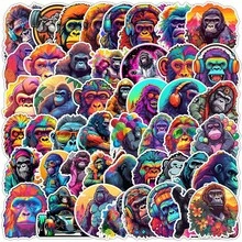 50pcs Colored Graffiti Stickers Featuring Gorillas - Multicolor - View 1
