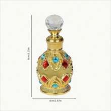 1個15ml復古精油香水瓶,女士禮物,阿拉伯精油分配瓶,復古精油香水瓶,女士禮物,旅行,情人節（不含香水,只有空瓶）閃閃發光的優雅豪華鑽石旅行瓶 - 銀色 - 查看 4