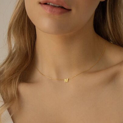 Collar Inicial De Acero Inoxidable Para Mujeres Con Letras Mayúsculas Del Alfabeto A-z, Collares Colgantes De Letra Inicial, Joyería De Moda Para Regalo En 2024