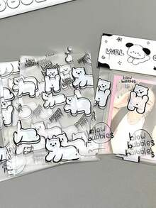 Frosted Bear Gift Bags, Flat Bags For Decoration, Ins Style, Used For Card Packaging, Sticker Packaging And Thermal Sealing - Multicolor - View 9