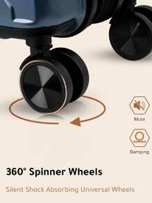 LUGGEX Mặt cứng Hành lý Với Bánh xe Và Khóa , Cổng USB Mang Và Kiểm tra Hành lý - Màu xanh lam - Xem 4