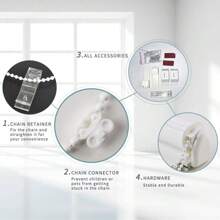 LUCKUP Easy Fix Zebra Roller Blind,Day And Night Blinds Curtains With Install Accessories - White - View 3