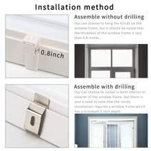 LUCKUP Easy Fix Zebra Roller Blind,Day And Night Blinds Curtains With Install Accessories - White - View 5
