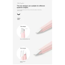 [Tube Packaging] Stainless Steel Light Pink Eyebrow Tweezers Set For Eyebrow & Facial Hair Plucking, With High Precision Straight And Slant Tips, Portable And Ideal For Home Use, Tools For Men