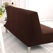 Armless Sofa Cover 3 Seater Stretch Couch Cover Elastic Protective Slipcover For Sofa Bed, Anti-Slip - Brown - View 5