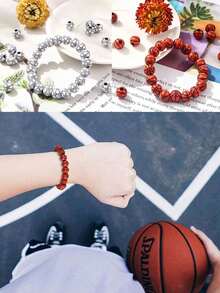 20入流行丙烯酸珠,適用於籃球,足球,棒球,網球主題手鏈製作,適用於日常時尚搭配和節日禮物 - 彩色 - 查看 3