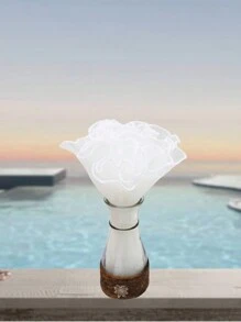 1pc White Wave Style Gift Wrapping Organza With Pearl Wrinkled Mesh, Used For Diy Flower Arrangement, Valentine'S Day Wedding Birthday Party Gift Wrapping Decoration - White - View 1