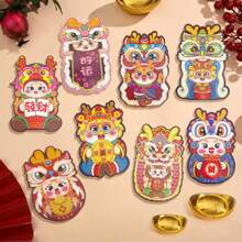 6 件/組雷射列印春節紅包、傳統農曆新年派對用品、農曆新年裝飾品 - 彩色 - 查看 2