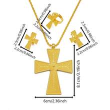 新款大型垂墜耳環珠寶套裝,厄立特里亞非洲婚禮系列 - 金黃色 - 查看 3