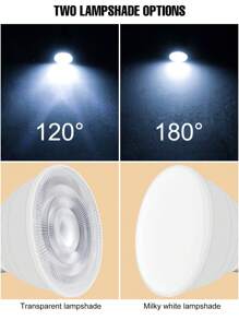 CanLing 7瓦LED灯泡，GU10射灯，日光色，220伏，室内E27/E26嵌入式灯，适用于卧室、客厅、办公室、浴室、厨房等明亮场所；E14蜡烛灯泡，5瓦护眼家居装饰照明，6/12颗LED灯珠，冷白光 - Cool White - 查看 3