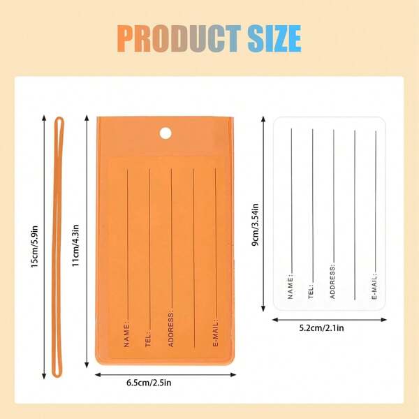 Pvc Luggage Tag Insert Card Soft Rubber Clear Hang Tag Checked Baggage