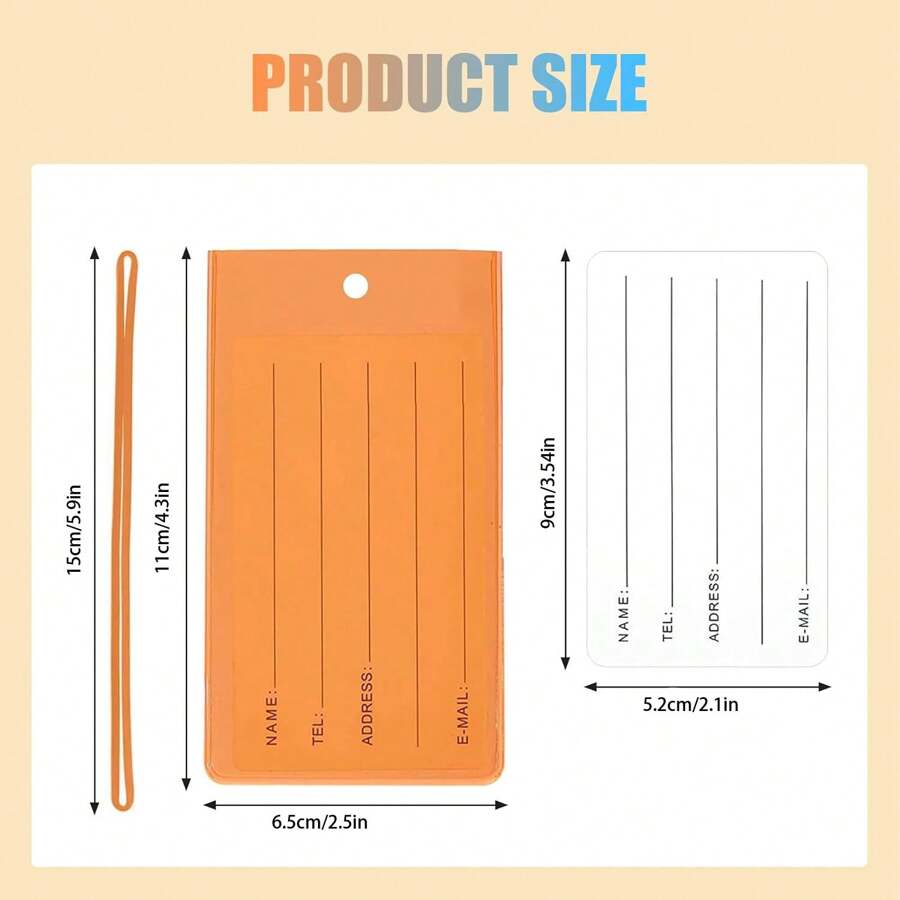 Pvc Luggage Tag Insert Card Soft Rubber Clear Hang Tag Checked Baggage