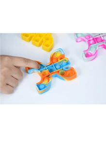 1pc Silicone Stress Reliever Toy, Stackable, Best Gift For Being Companion, Interactive Decompression Game Toy For Parties With Family, Friends, And Relatives - Purple - View 7