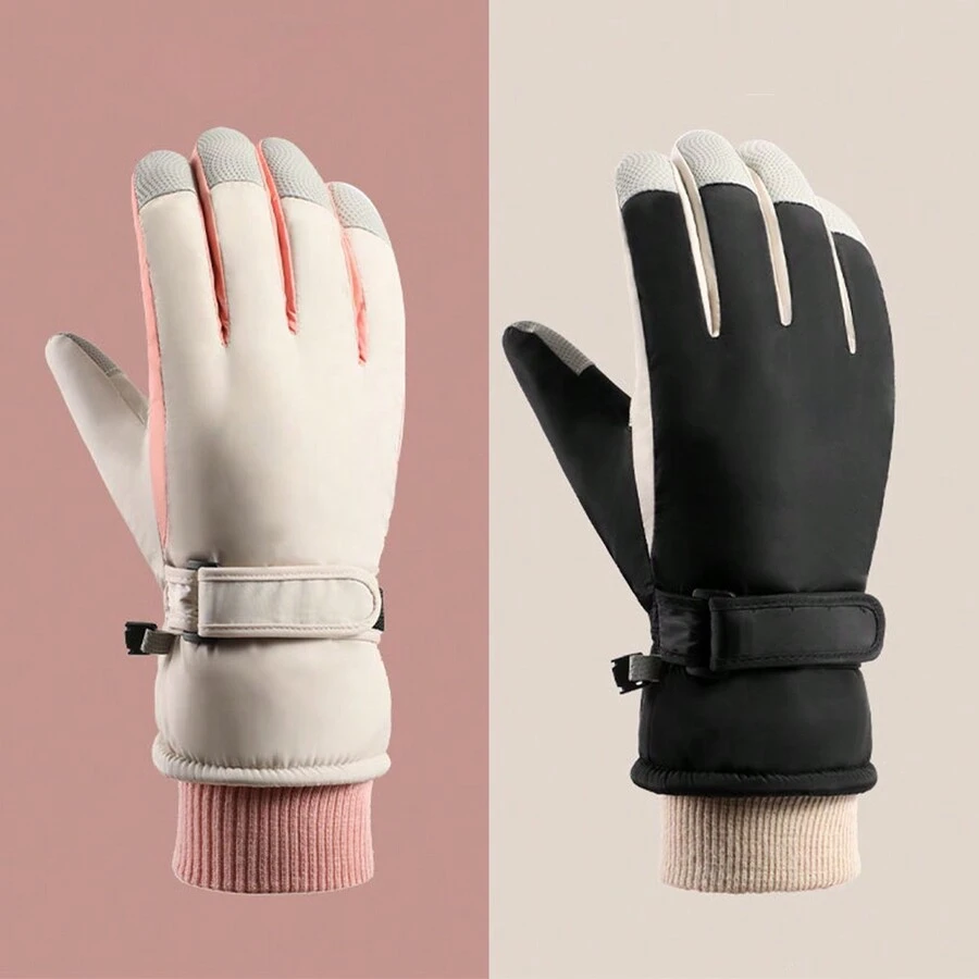 男女適用的冬季手套,帶有溫暖的觸控內裡,適合騎行、跑步、開車、健行、步行、發短信、園藝和日常活動。 - 黑色 - 查看 1