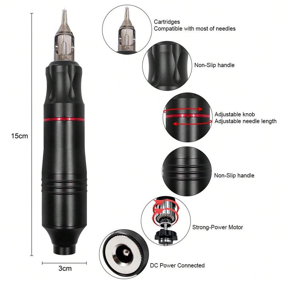 1 Set Tattoo Kit For Beginners, Including All The Equipments Needed For