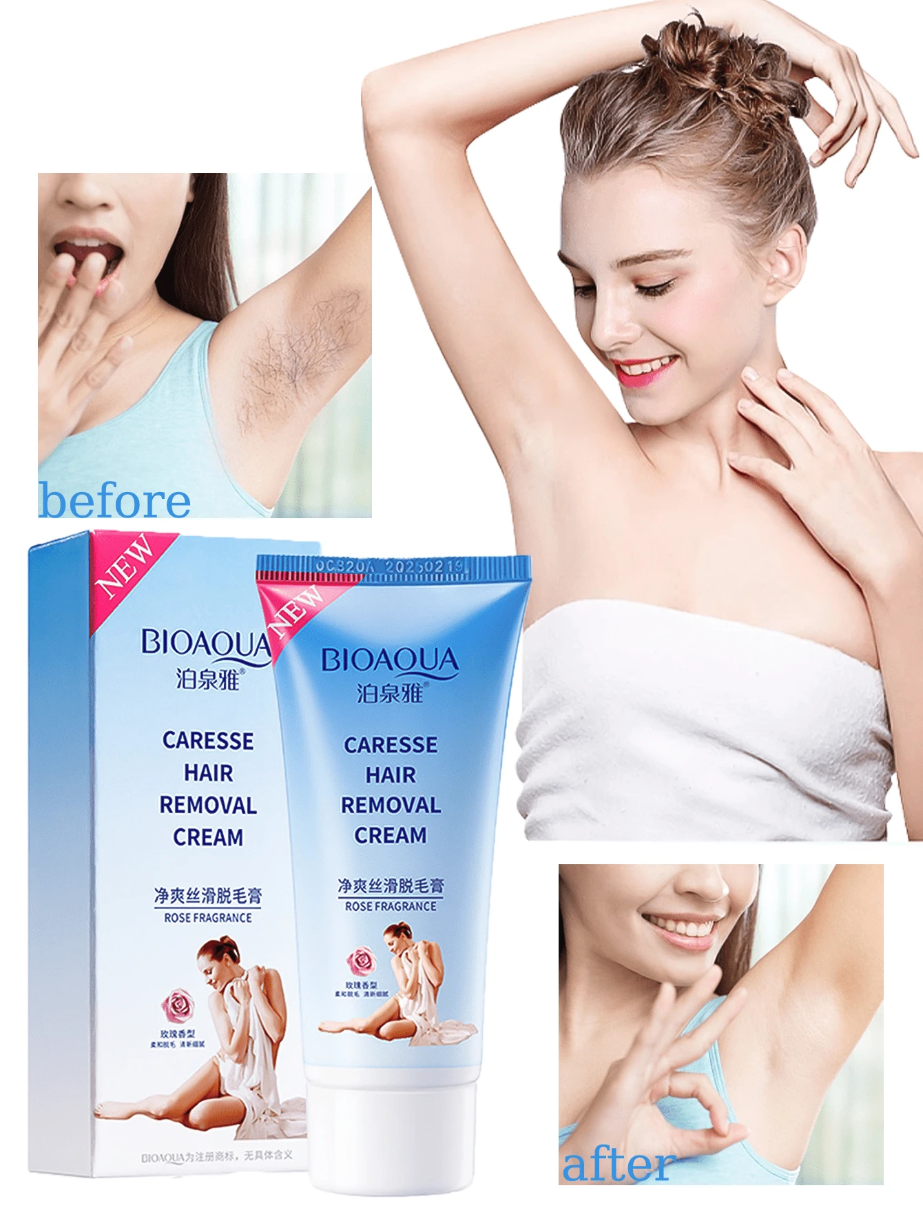 Crema Depilatoria - Depiladora Corporal para una Depilación Rápida e Indolora - Sin Irritación - Olor Fresco - Hidratante - 120g Ideal para Hombres y Mujeres - Eliminación de Vello Suave y Cuidado de la Piel - Celeste - Añade 1