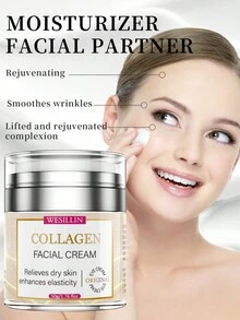 Anti-Aging Collagen Face Cream For Women: Deep Moisturizing, Non-Greasy Formula - White - View 2