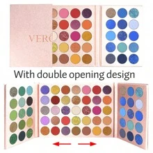 VERONNI 65 色哑光闪光眼影盘，彩虹色调和裸色调一体式彩妆盘，高显色持久防水眼部美容彩妆，打造百搭妆容 - 彩色 - 查看 4