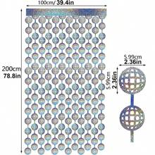 1pc 100*200cm Party Decorative Background Curtain, Silver Plastic Square Tassel Curtain For Boys Girls Adults Birthday Holiday Party Room Wall Decor - Silver - View 2