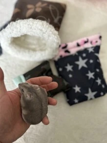 1 random color style Oxford cloth warm pet litter suitable for hamsters, guinea pigs, gerbils, daily household use - Multicolor - View 9