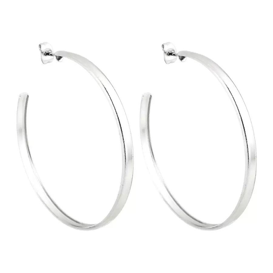 Hoop Earrings - 銀色 - 查看 1
