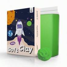 9色泡泡粘土建模粘土（200克）-柔軟且自然乾燥-適用於插花、cosplay、模擬烘焙、史萊姆、雕塑粘土藝術用品 - 綠色 - 查看 2