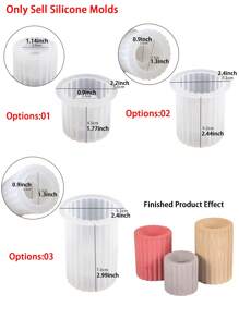 1 件条纹烛台硅胶模具 DIY 水泥混凝土圆形烛台制作树脂模具家居装饰手工艺品 - Candlesticks Molds - 查看 2