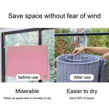 1Pc Round Spiral Quilt Sheets Hanger Stainless Steel Outdoor Home Balcony Hanger Rotating Drying Rack Blanket Hanger Save Space - Silver - View 8