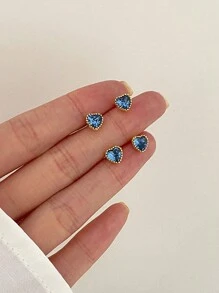 一對S925紅寶石方形耳釘女性獨特設計感精緻奢華優雅時尚時尚耳環女士珠寶假期 - 紅寶石3 - 查看 13