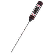 1pc Black Meat Thermometer And Timer, Instant Read Digital Cooking Thermometer, Electronic Food Temperature Gauge With Long Probe For Kitchen, Milk, Candy, Bbq And Grilling - Black - View 3