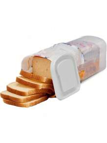 1pc Rectangular Bread Box With Handle Translucent Cake Container Packaging Box Storage Case For Dry Fresh Foods Loaf Cake Keeper - White - View 11