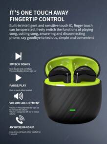 Wireless 5.3 Tws In-Ear Earbuds, Portable Touch Control, Long Battery Life, Compatible With Iphone & Android - Black - View 6