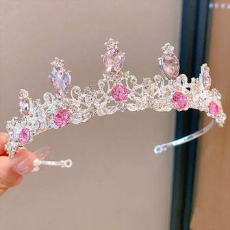 Födelsedag Crown Pannband, Elegant Princess Crown Hårklämma Hårbåge Headpiece för tjejer