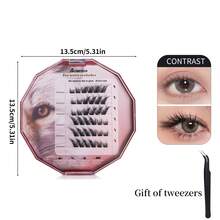 Acorntech Self Adhesive Fox Style False Eyelashes, Cluster, Segmented, Thick, Curly, Natural And Soft For Beginners, No Glue And No Remover Needed - Black - View 6