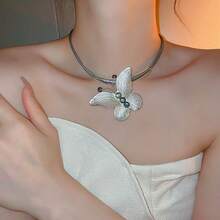 吊墜項鍊 - 灰色 - 查看 3