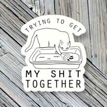 10入組貓咪貼紙,貓媽媽貼紙,筆記型電腦貼紙,水瓶貼紙,有趣的貓咪,防水乙烯基材質,車貼,貓貼紙,筆記型電腦貼紙 - 黑與白 - 查看 1