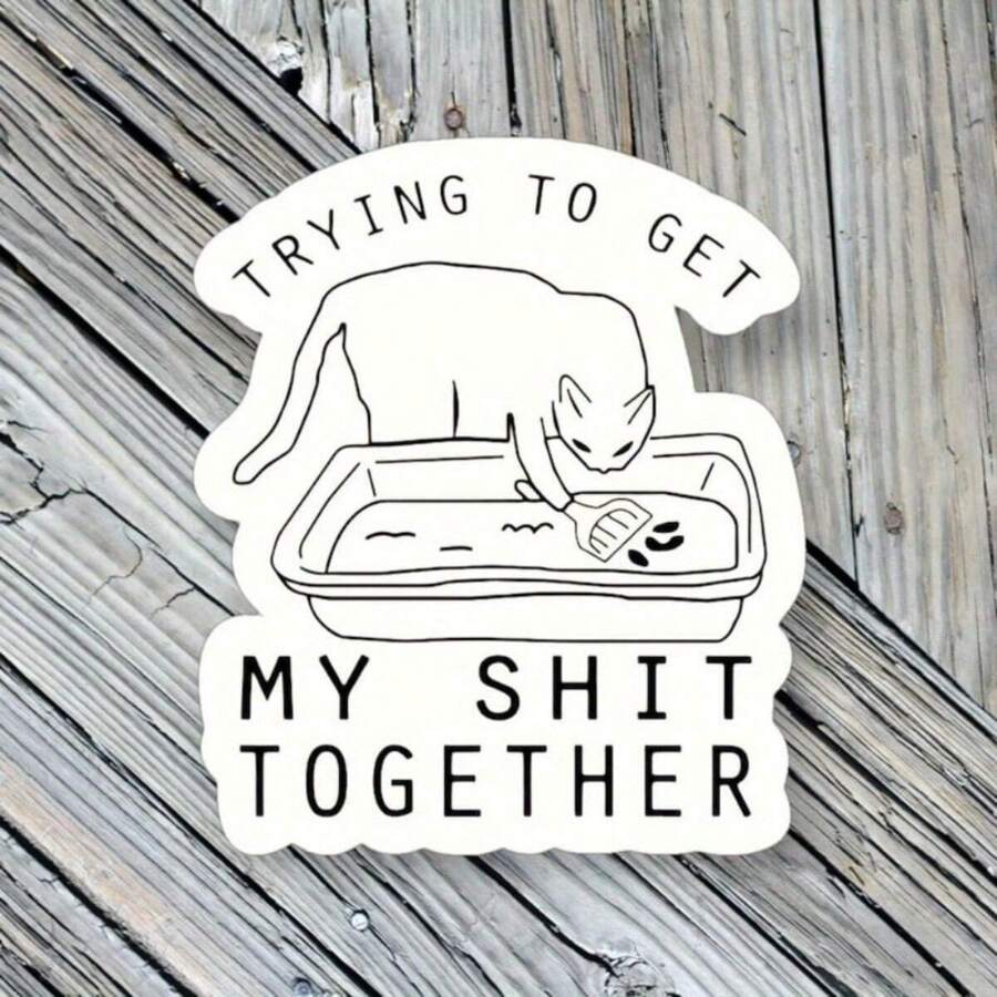 10入組貓咪貼紙,貓媽媽貼紙,筆記型電腦貼紙,水瓶貼紙,有趣的貓咪,防水乙烯基材質,車貼,貓貼紙,筆記型電腦貼紙 - 黑與白 - 查看 1