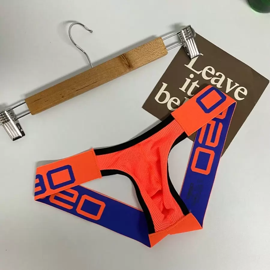 Quần lót lọt khe gợi cảm cho nam Jockstrap, quần lót lưới, quần lót bikini, quần lót thoáng khí cho nam, quần lót dây chữ G, quần lót nam màu cam - trái cam - Xem 1