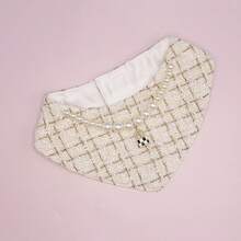 寵物口水巾搭配白色鎖扣,設計優雅高貴,適合貓狗 - 白色 - 查看 1