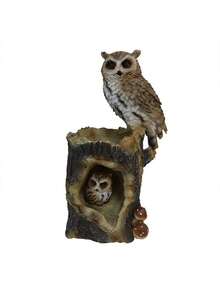 1只創意逼真的卡通動物雕像,輕奢風格的家居裝飾夜燈樹脂工藝品,適用於節日紀念禮品 - 貓頭鷹(太陽能夜光) - 查看 4