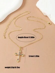 1入組/個銅鑲嵌多色項鍊,嘻哈朋克風格 - 彩色的 - 查看 4