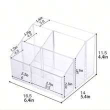 1 件亚克力多隔层笔筒和收纳盒，适用于办公室/宿舍 - 無色 - 查看 6