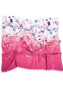 1條玫瑰紅時尚蝶結染薄絲巾和披肩,適用於日常、通勤和裝飾外套 - 玫紅色 - 查看 3