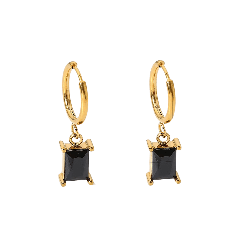 304 Stainless Steel Dangling 4 ProngSet Rhinestone Earrings Unisex Fashion Tiatnium Steel