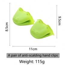 Heat-Resistant Silicone Gloves For Hot Object Handling, All Seasons, Waterproof, Anti-Slip And High Temperature Protection - Cadet Blue - View 3