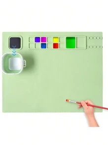 Tappetino da disegno in silicone da 20" x 16", adatto per artisti, argilla, resina e protezione del tavolo da lavoro, separazione dei colori, facile da pulire, lavabile, impermeabile, resistente agli oli, al calore, alle deformazioni e agli strappi