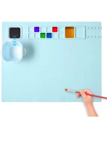 Tappetino da disegno in silicone da 20" x 16", adatto per artisti, argilla, resina e protezione del tavolo da lavoro, separazione dei colori, facile da pulire, lavabile, impermeabile, resistente agli oli, al calore, alle deformazioni e agli strappi