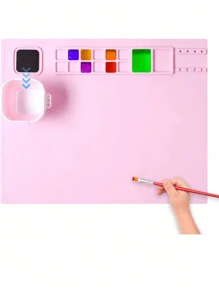 Tappetino da disegno in silicone da 20" x 16", adatto per artisti, argilla, resina e protezione del tavolo da lavoro, separazione dei colori, facile da pulire, lavabile, impermeabile, resistente agli oli, al calore, alle deformazioni e agli strappi