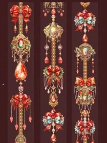 1 件装装饰胶带珠宝装饰贝壳轻质 PET 胶带非常适合子弹日记用品、艺术品、剪贴簿、DIY 工艺品、规划师 - 杏色 - 查看 1